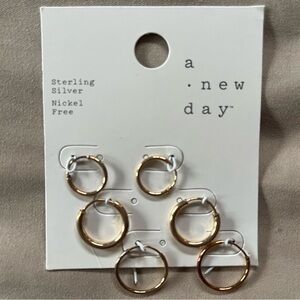 a new day Gold Hoop Earrings NWT